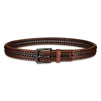 Columbia Men's Fully Adjustable Lace Braid Belt, Cognac, Small