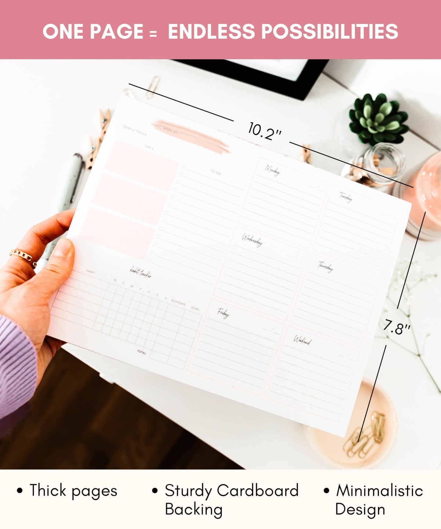 Lamare Weekly Planner Notepad – Premium Undated Weekly To Do List Notepad for School, Home & Office Day Planner, Desk To Do List Pad and Productivity Planning Pad