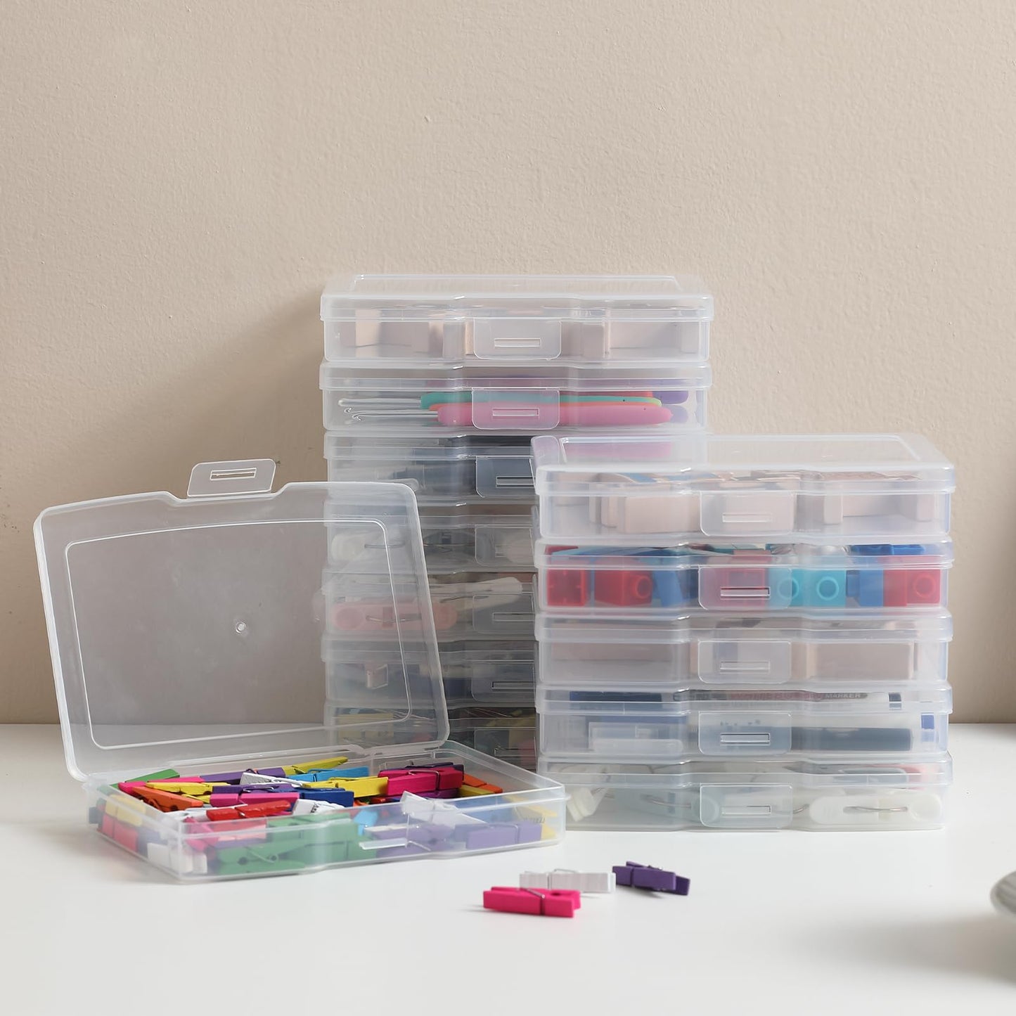 novelinks Transparent 4" x 6" Photo Storage Boxes - Photo Organizer Cases Photo Keeper Picture Storage Containers Box for Photos - 10 PACK (Clear)