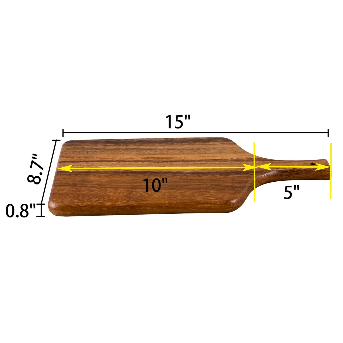 SOFE Walnut Wood Cutting Board with Handle, Rectangle Cheese Serving Board, Wooden Chopping Board Kitchen Charcuterie Board, Decorative Trays for Serving Food Bread Fruit Snack Meat, 15" X 8.7"