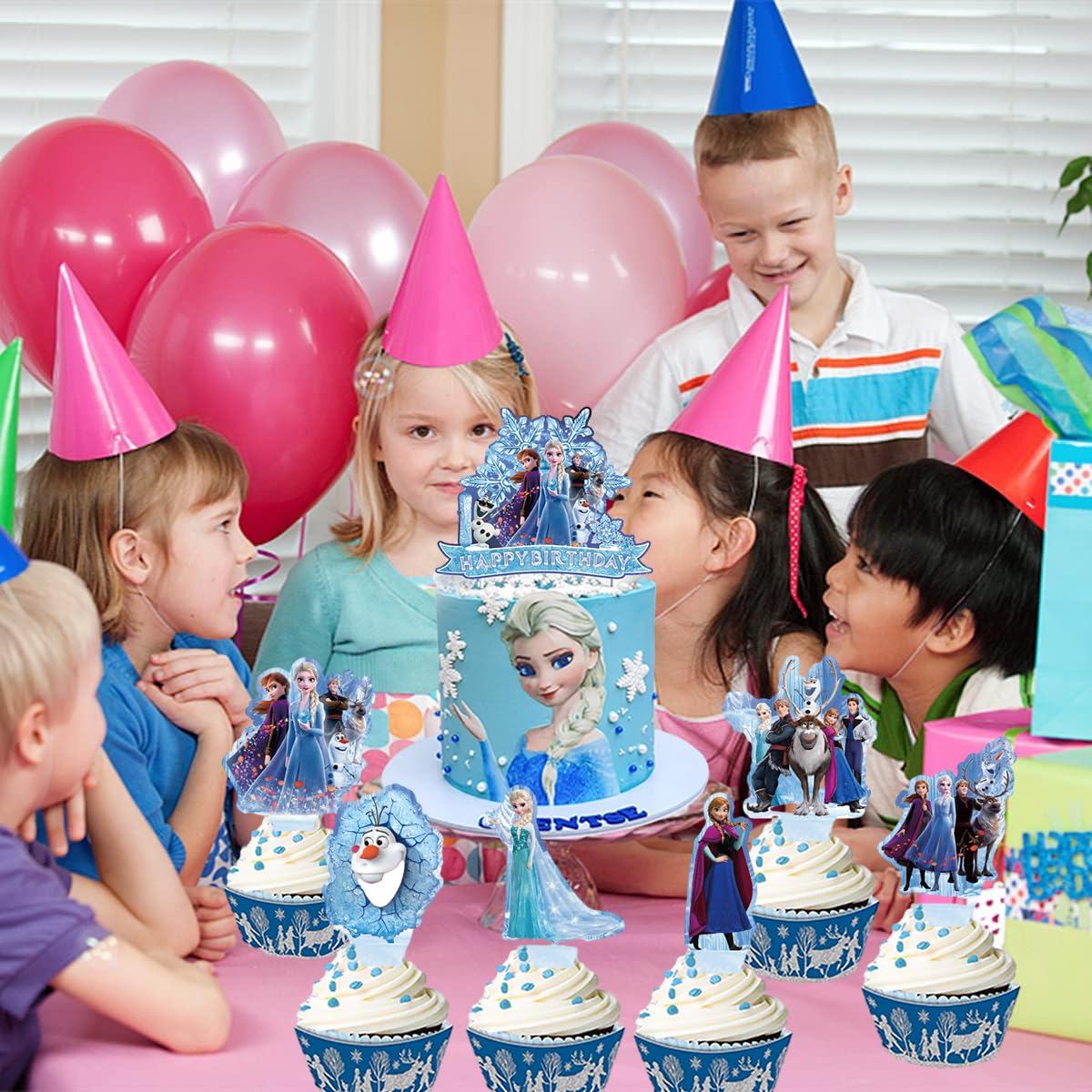 25pcs ice Cake Toppers Cupcake Toppers, Birthday Party Decoration Cake Decorations for ice party Supplies