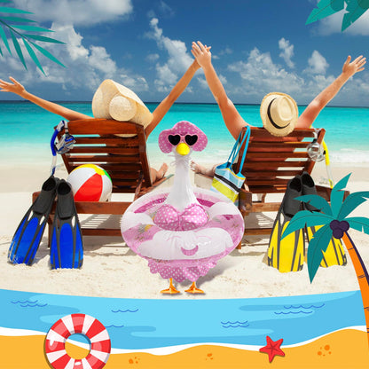 UGRASEA Porch Goose Outfit Swimsuit, Summer Bikini Goose Costume, 23'' Lawn Goose Statue Costume for Outdoor Garden Patio Decoration (Pink)