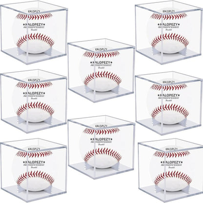 Baseball Display Case - 8 Pack UV Protected Acrylic Cube for Autographed Balls | Clear Memorabilia Showcase