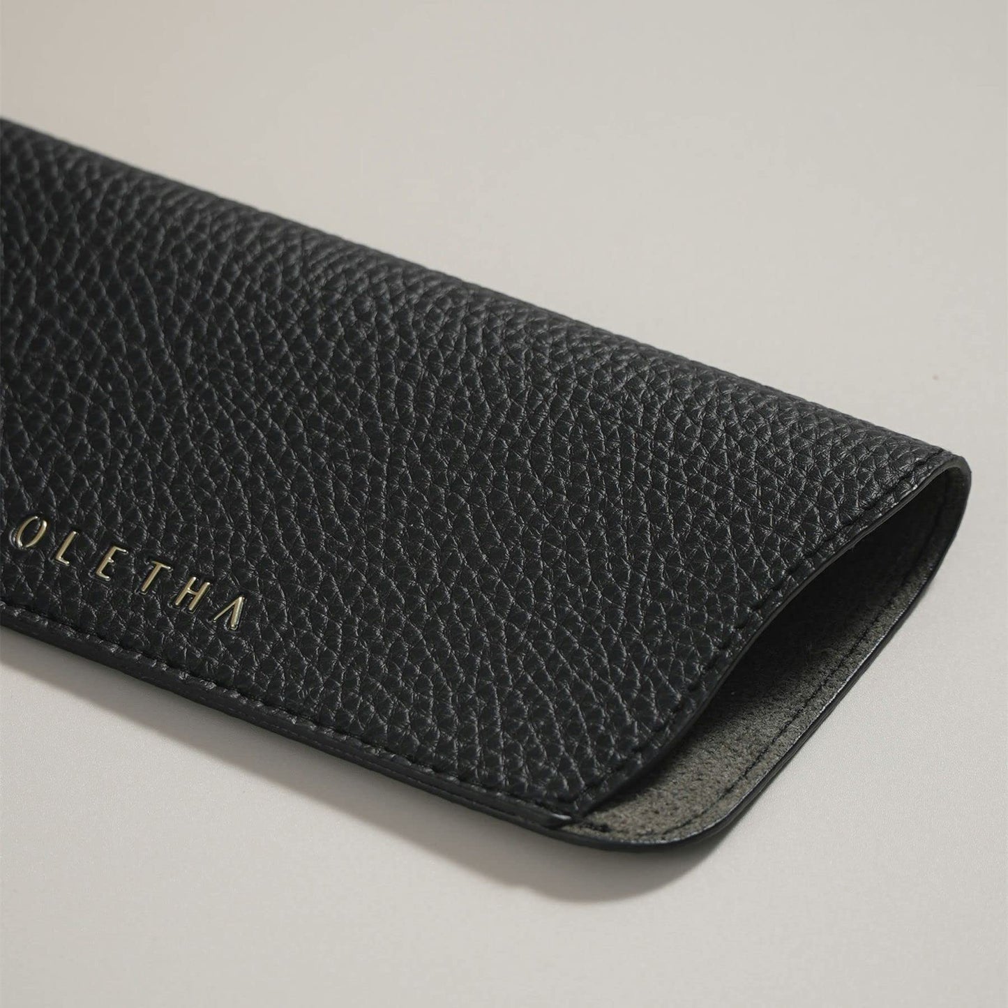 OLETHA Soft Glasses Case Set of 2 - Aesthetic Slim Travel Pouch for Sunglasses Eyeglass Reading Glass - Black