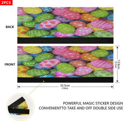 Easter Eggs Refrigerator Door Handle Covers Spring Easter Day Kitchen Appliances Gloves For Microwave Dishwasher Fridge Door Cloth Protector 2pcs