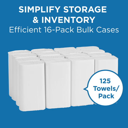 Pacific Blue Select by Georgia-Pacific PRO Multifold Premium 2-Ply Paper Towels, White, 3.2” Folded Width, 125 Towels Per Pack, 16 Packs Per Case, 21000