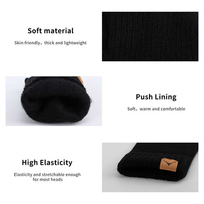 Winter Touchscreen Gloves For Men - Touchscreen Knitted Gloves Thermal Gloves Warm Fleece Lined Elastic Winter Texting Mittens For Running