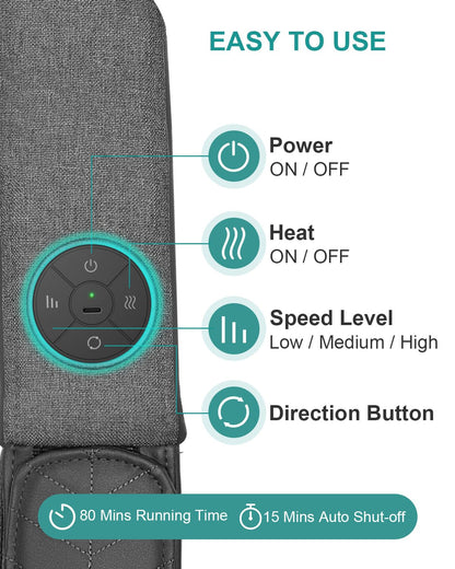 Nekteck Cordless Neck and Back Massager for Pain Relief Deep Tissue, Shiatsu Neck Massager with Heat, Portable Massage Pillow for Shoulder, Leg, Body Muscle, Home, Office, Car, for Men Women