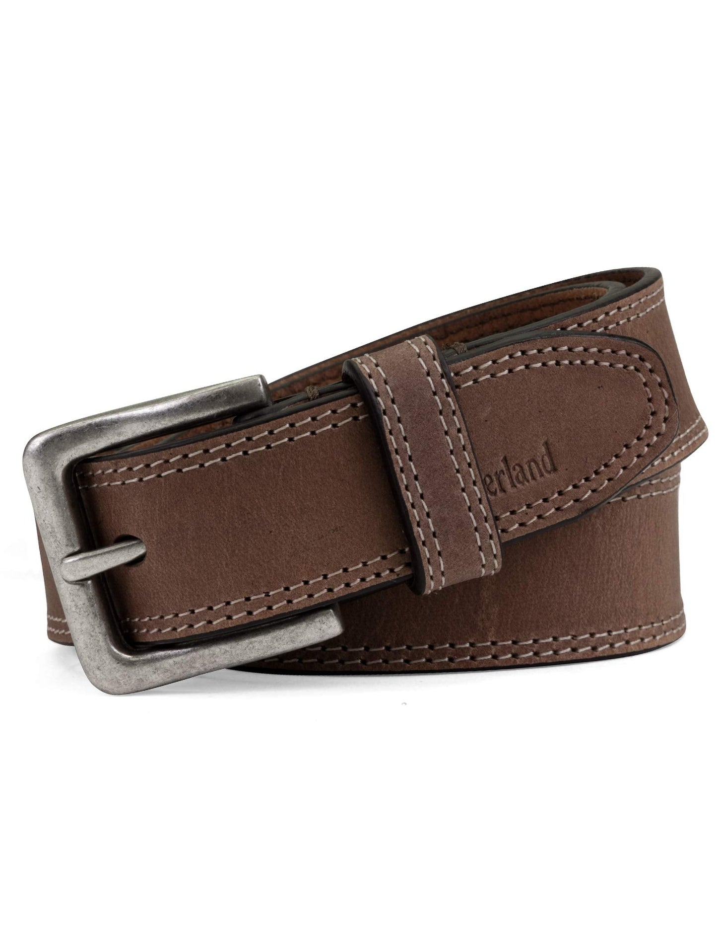 Timberland Men's Classic Leather Jean Belt 1.4 Inches Wide (Big & Tall Available), Dark Brown (Stitched), 32