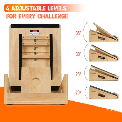 Yes4All 2-in-1 Professional Wooden Balance Boards & Slant Board, 400 lb Adjustable Incline Slant Board for Squats, Balance Boards for Adults