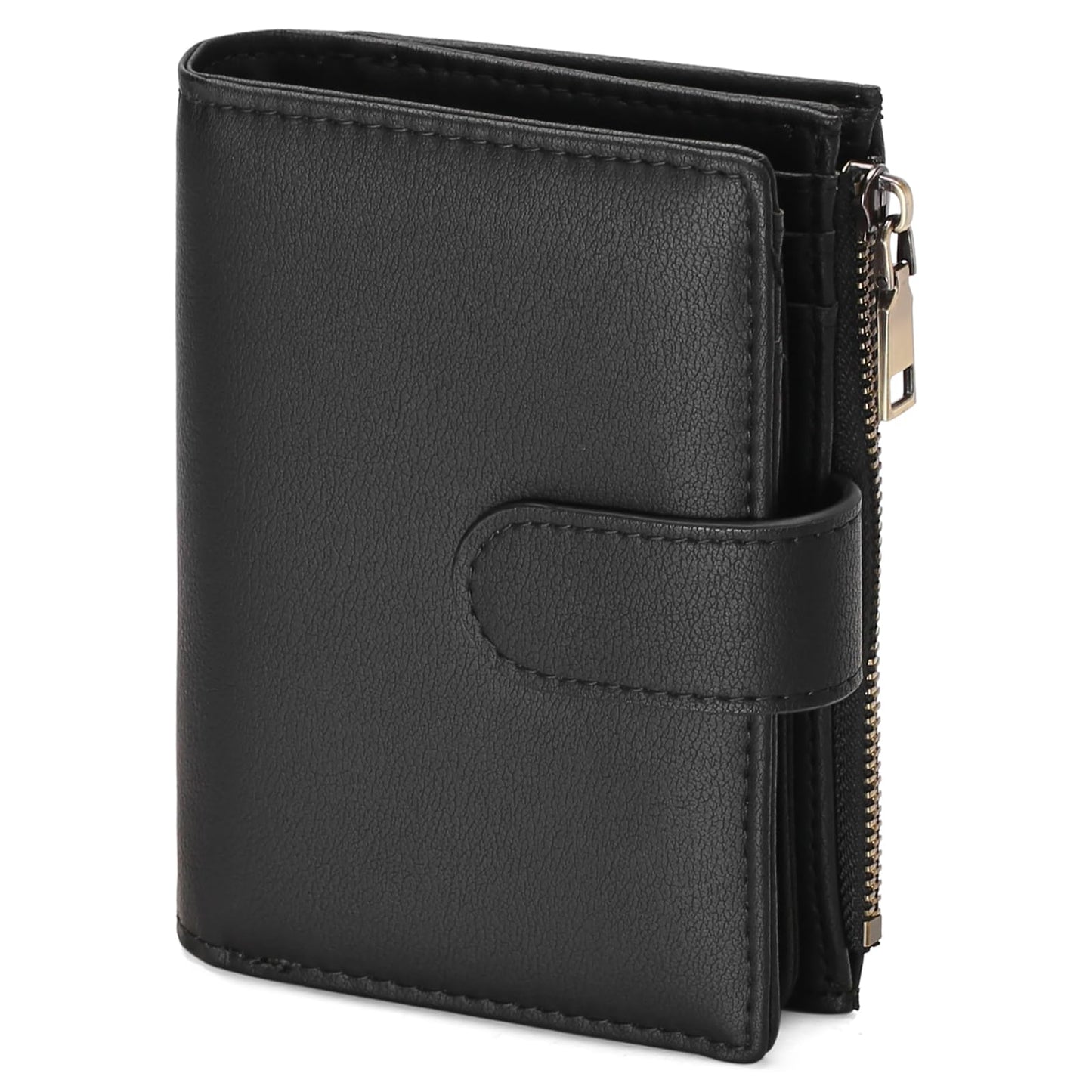 GAEKEAO Small Wallet Women Vegan Leather RFID Blocking Bifold Ladies Compact Card Holder with Zipper Pocket & ID Window