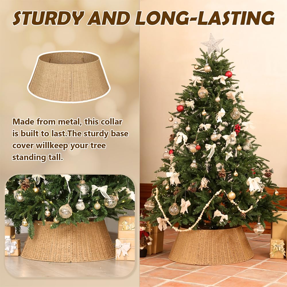 Christmas Tree Collar, 28 Inch Rustic Farmhouse Christmas Tree Base Stand Cover