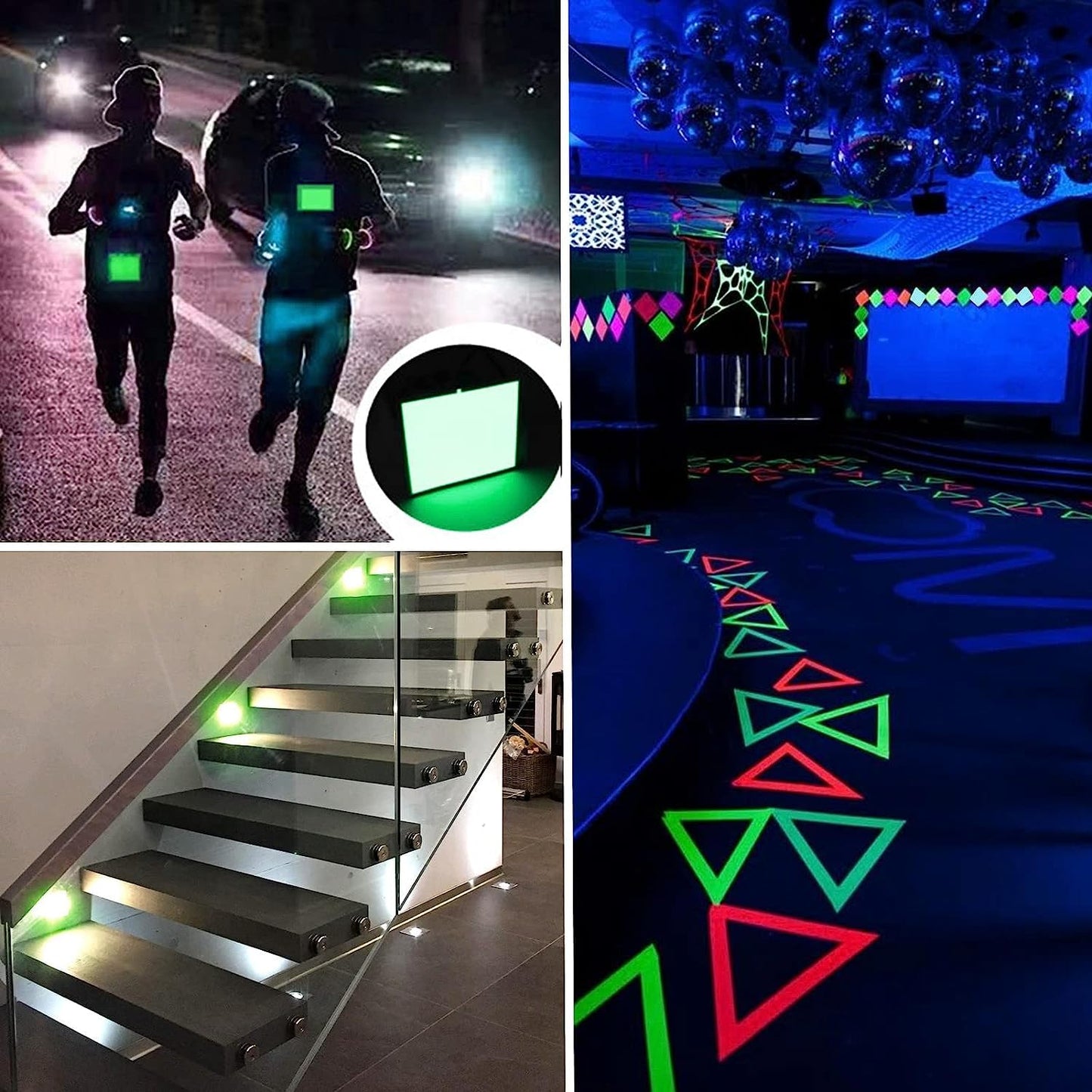 Flexible Led Panel,Electroluminescent Panel Sheet EL Tape Cuttable Soft for Mask Eye Cosplay Party Decor DIY-Continuous/Slow Flash/Fast Strobe 10x10cm (green, 10x10)