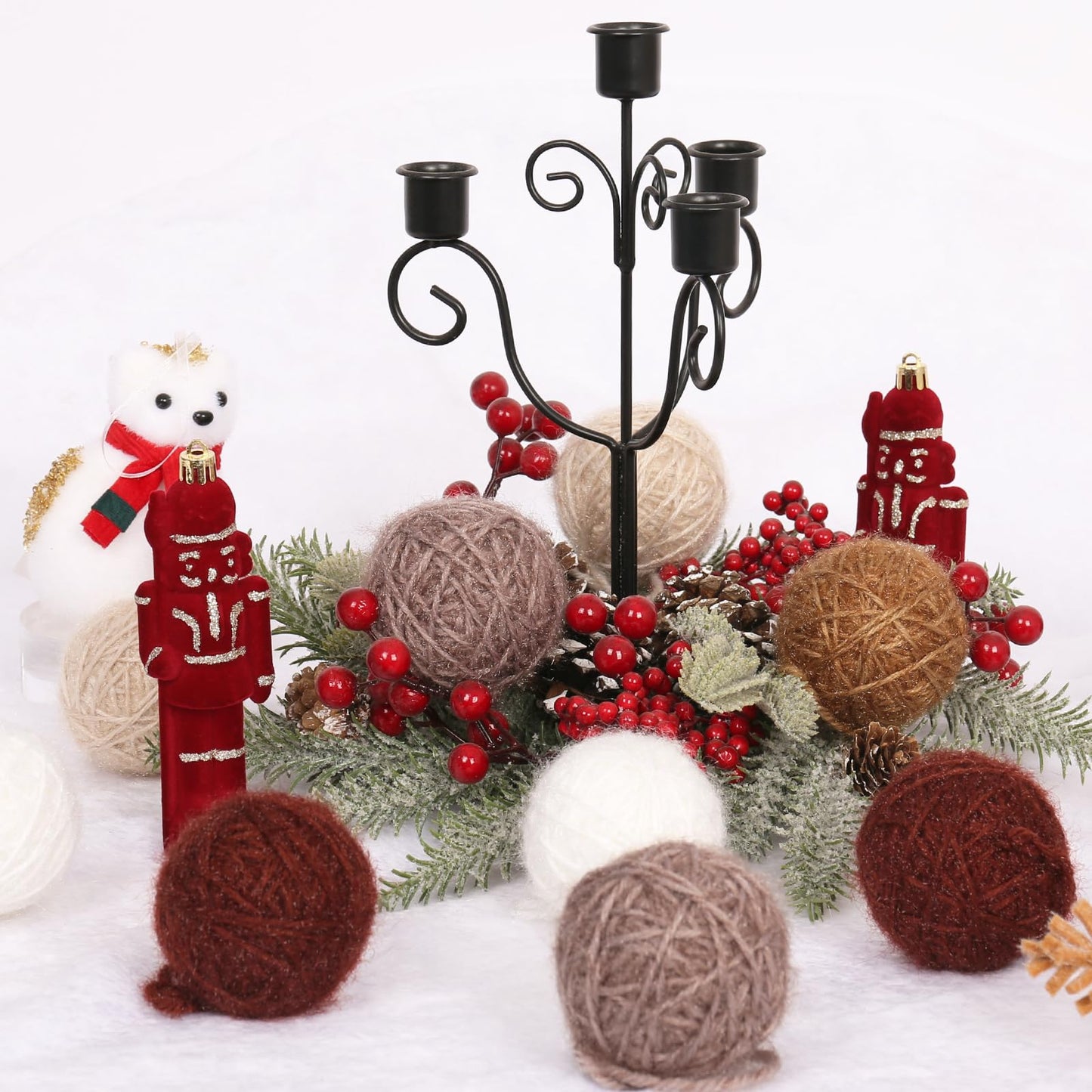SY Super Bang 15PCS Rustic Christmas Ball Ornaments, 60MM/2.3Inch Shatterproof Ornaments Set for Christmas Tree Hanging Decorations, for Home Farmhouse Bowls Vase Fillers Holiday Party Xmas Decor.