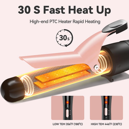 Maxt 5-in-1 Interchangeable Curling Iron Wand Set with 3 Barrels & Curling Thermal Brush | Ceramic Coated for Long-Lasting Curls, Waves Hair Curler (0.35-1.25 inch)