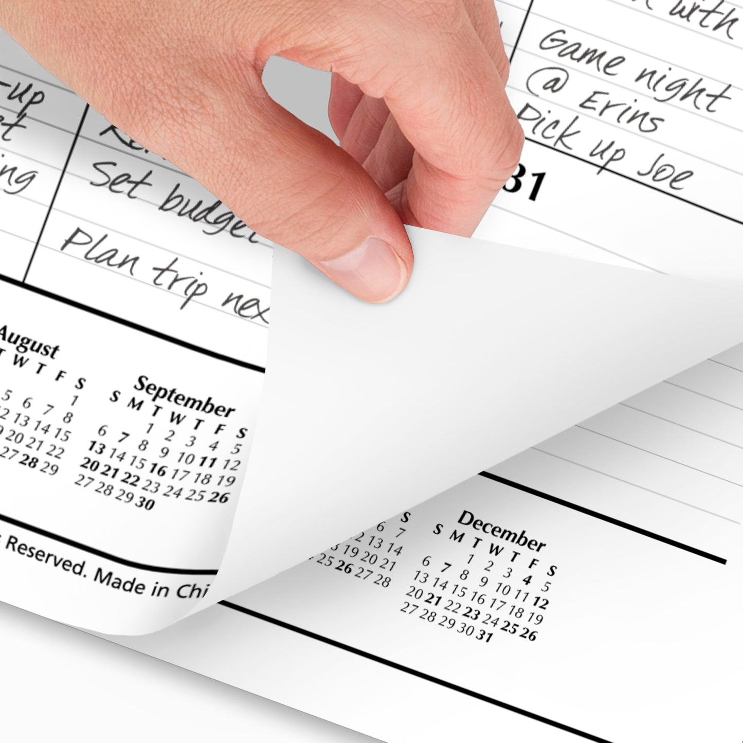 AT-A-GLANCE 2026 Desk Calendar, Desk Pad, Monthly, 21-3/4" x 17", Large, Ruled Blocks, 3 Pack (AZSK240026), White