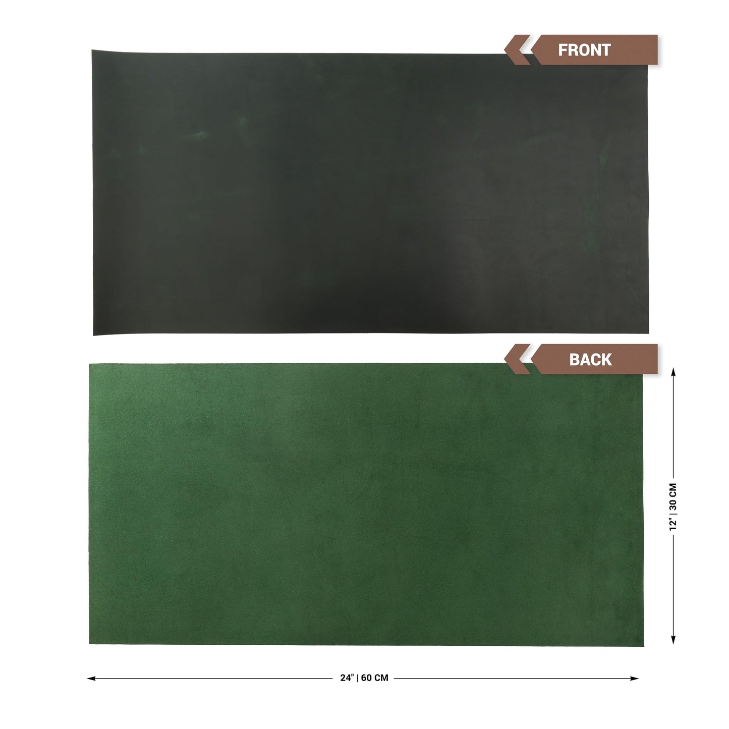 Shkira 12''X24'' Genuine Light Green Leather Sheets for Crafts - Square - 2.0MM Thick Genuine - Thick Cowhide Pieces Square - Leather Sheet for Arts and Crafts