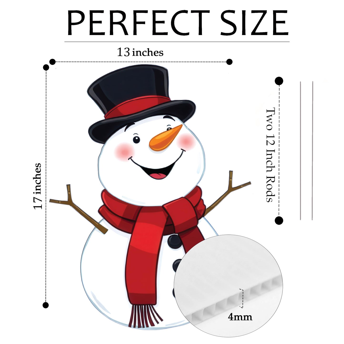Christmas Snowman Classic Yard Sign for Home Decor and Lawn Decoration With Stakes, Green Merry Christmas Sign Tree Snow Man 3