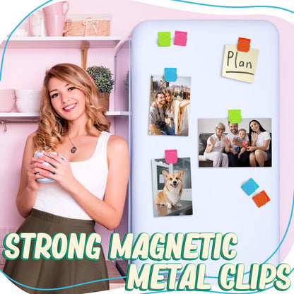 VNDUEEY 24 Pcs Magnetic Clips, Fridge Magnets Refrigerator Magnet, Whiteboard Magnets, Magnet Clips Heavy Duty, Metal Clip Magnets for Classroom, Home, Photo Displays, Locker