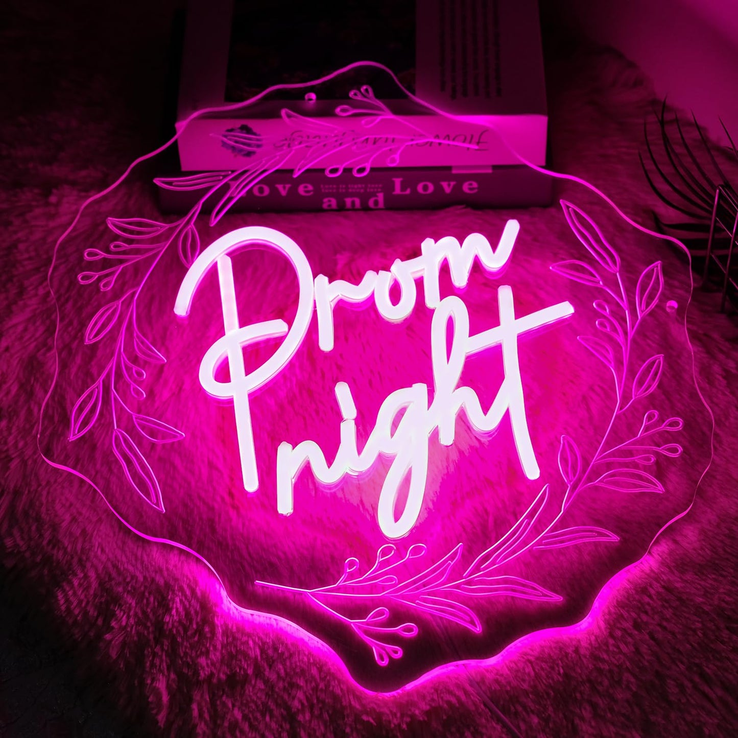 Runalosa Prom Night Neon Sign for Graduation Dimmable Class of 2026 Neon Light Sign for Wall Decor Pink Letters Led Signs for Girls' Dorm Background Celebration Grad Party Decor Gift 15" x 12.8"