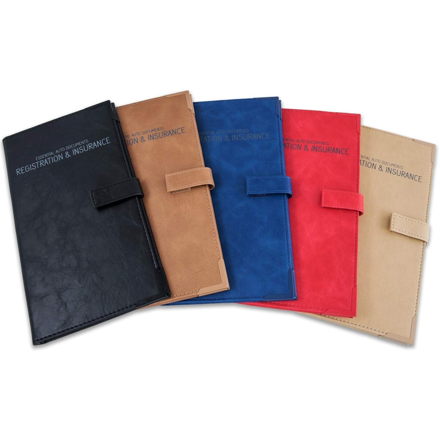 Auto Insurance and Registration Card Holder - Vehicle Glove Box Document Organizer - Car Essential Paperwork Holder for DMV, AAA, Contact Information Cards - Premium PU Leather Wallet Case - Blue