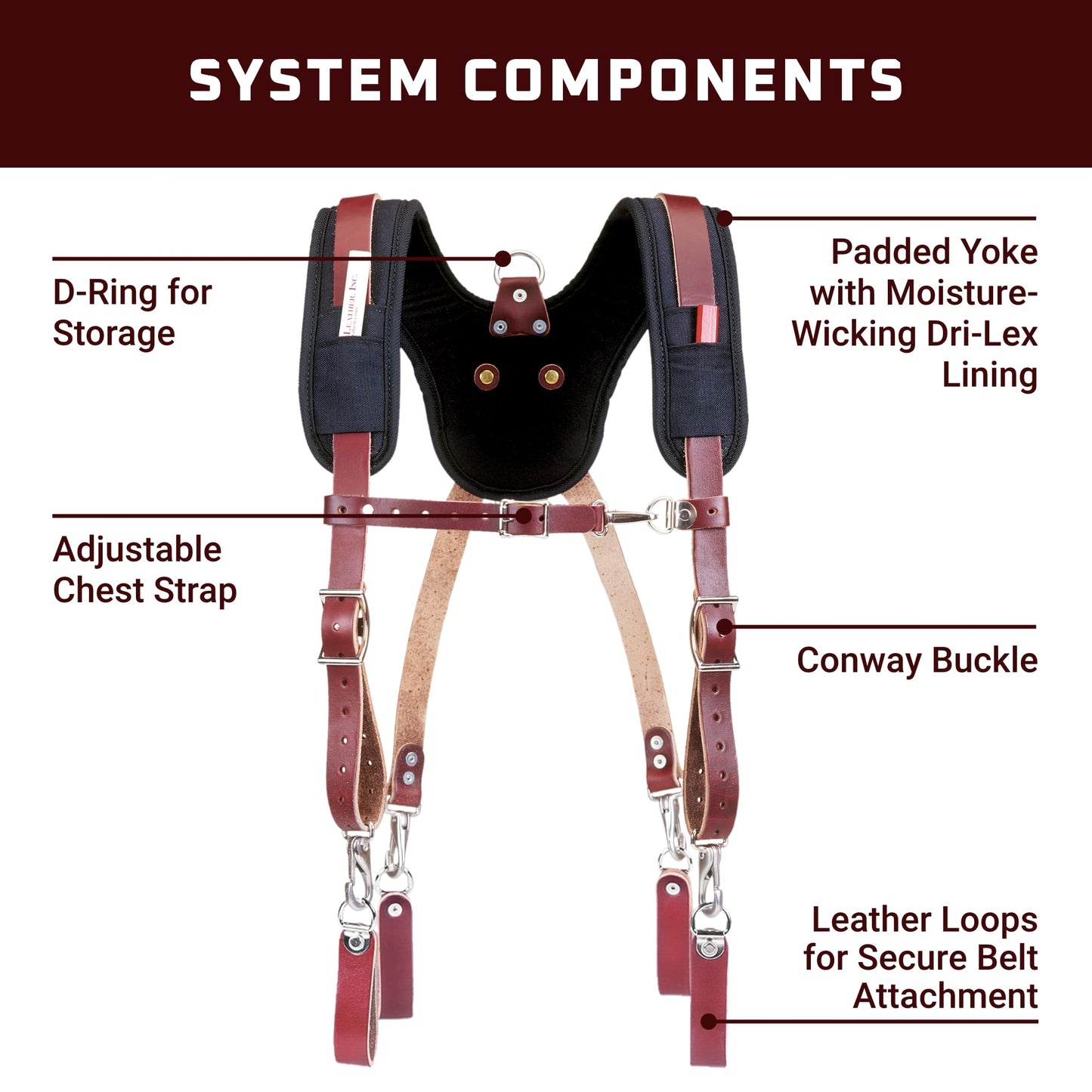 Occidental Leather Stronghold Suspension System - Comfortable, Secure Fit - Includes Convenient Pockets - One Size Fits Most - Made in USA