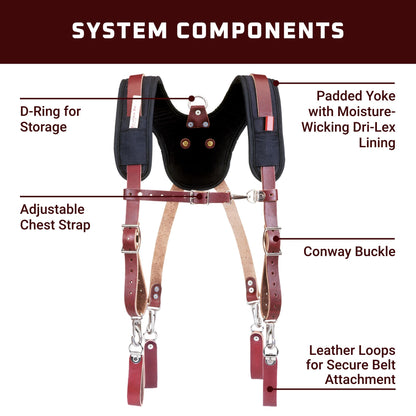 Occidental Leather Stronghold Suspension System - Comfortable, Secure Fit - Includes Convenient Pockets - One Size Fits Most - Made in USA