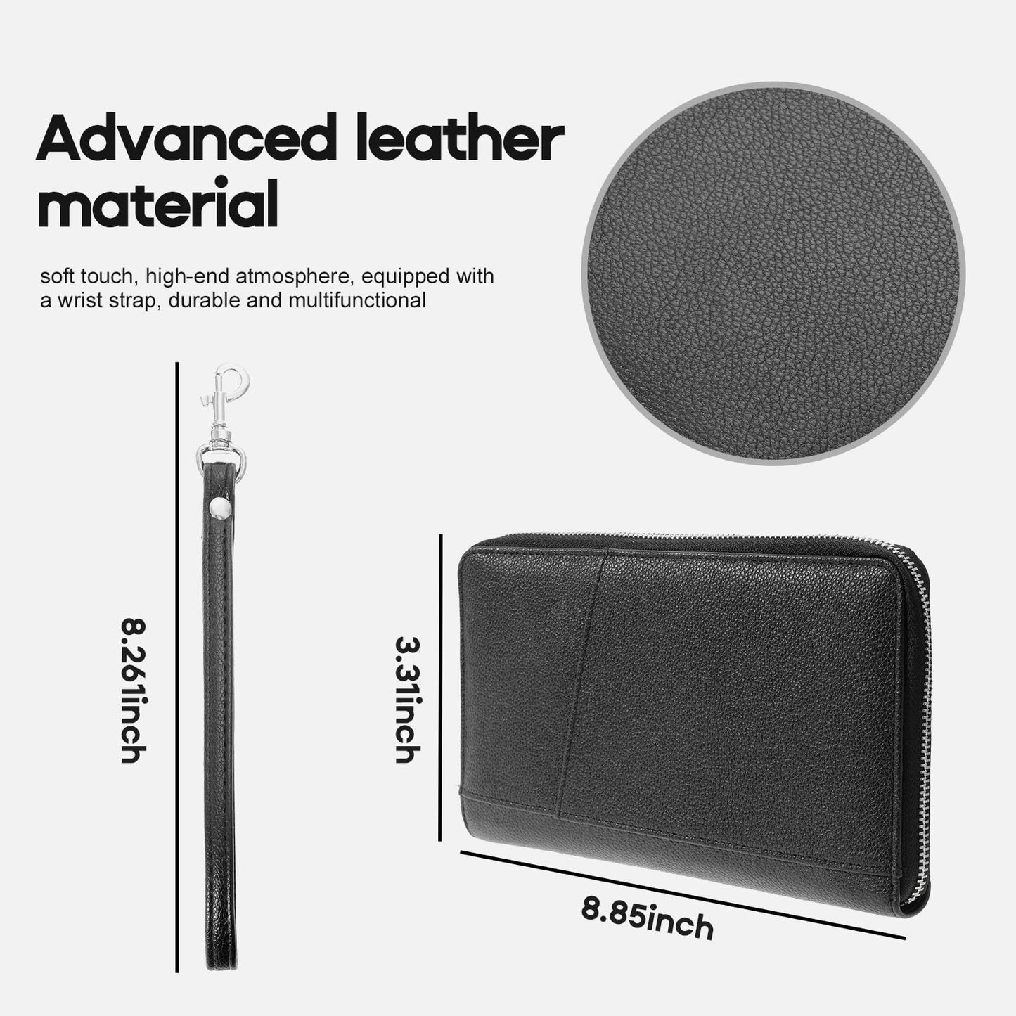RFID Blocking Family Passport Holder Wallet 6,Premium Leather Travel Document Organizer for Women and Men,Travel Wallet for Credit Card(Black)