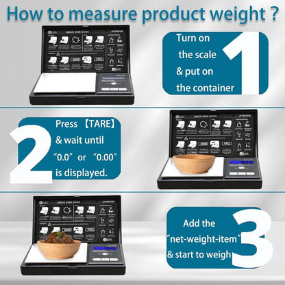 Digital Pocket Gram Scale - 200g Capacity, 0.01g Accuracy | Compact Mini Food & Jewelry Scale with Calibration Weight