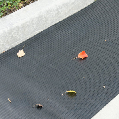 Rubber-Cal - 03_168_W_WR_08 Wide Rib Corrugated Rubber Floor Mat, 3 mm Thick x 4' x 8' Utility Runner, Black