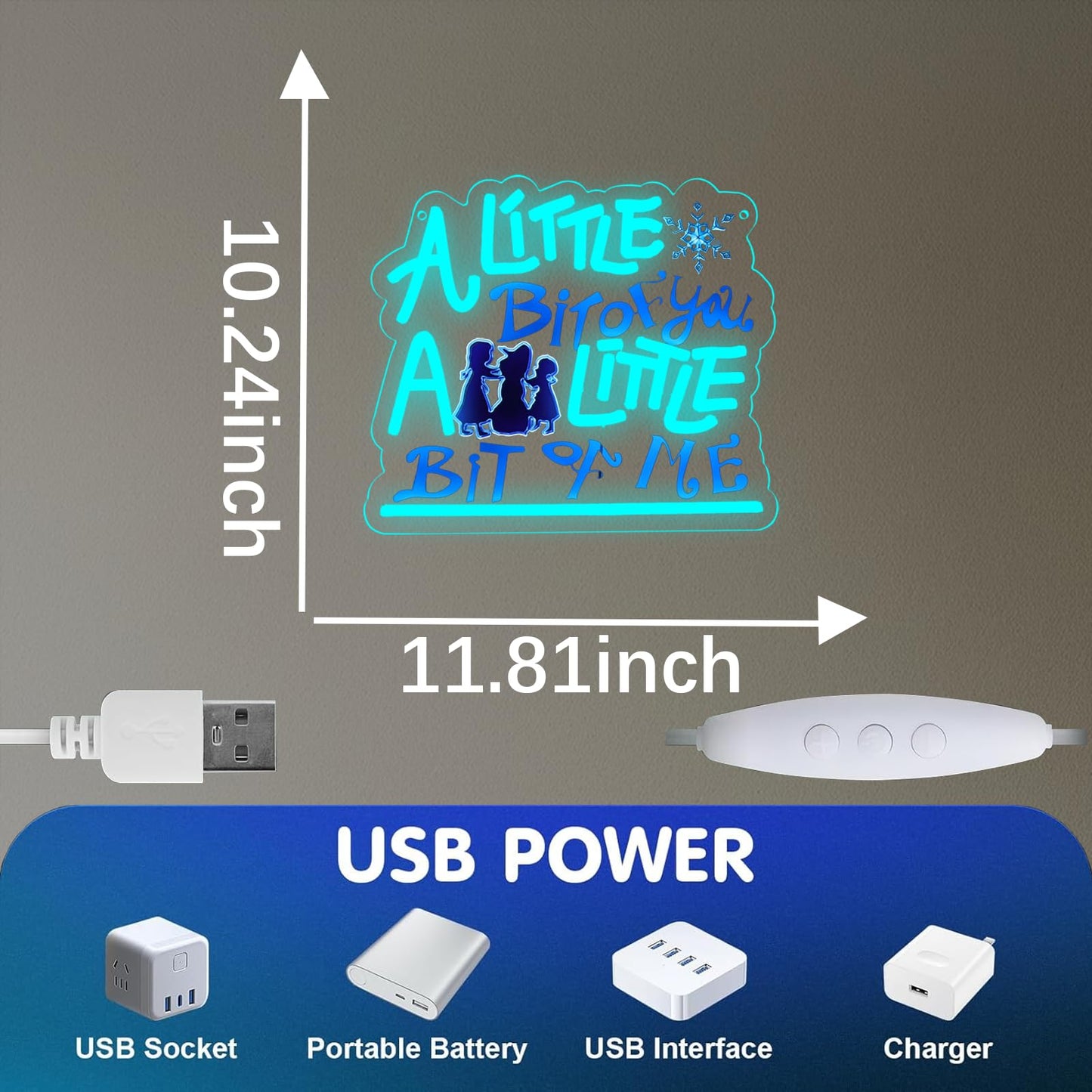 AGJKSGH Aesthetic Ice Neon Snow Pattern LED Neon Light, Snowflake USB Hanging Neon Sign for Home Bedroom Gaming Room Party Decoration, Novelty Fan Gift