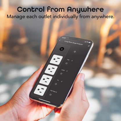 Geeni Smart Surge Protector 6-Outlet Power Strip – Wi-Fi Enabled with Voice Control (Alexa, Google Assistant), Surge Protection, 3ft Extension Cord, Remote Access