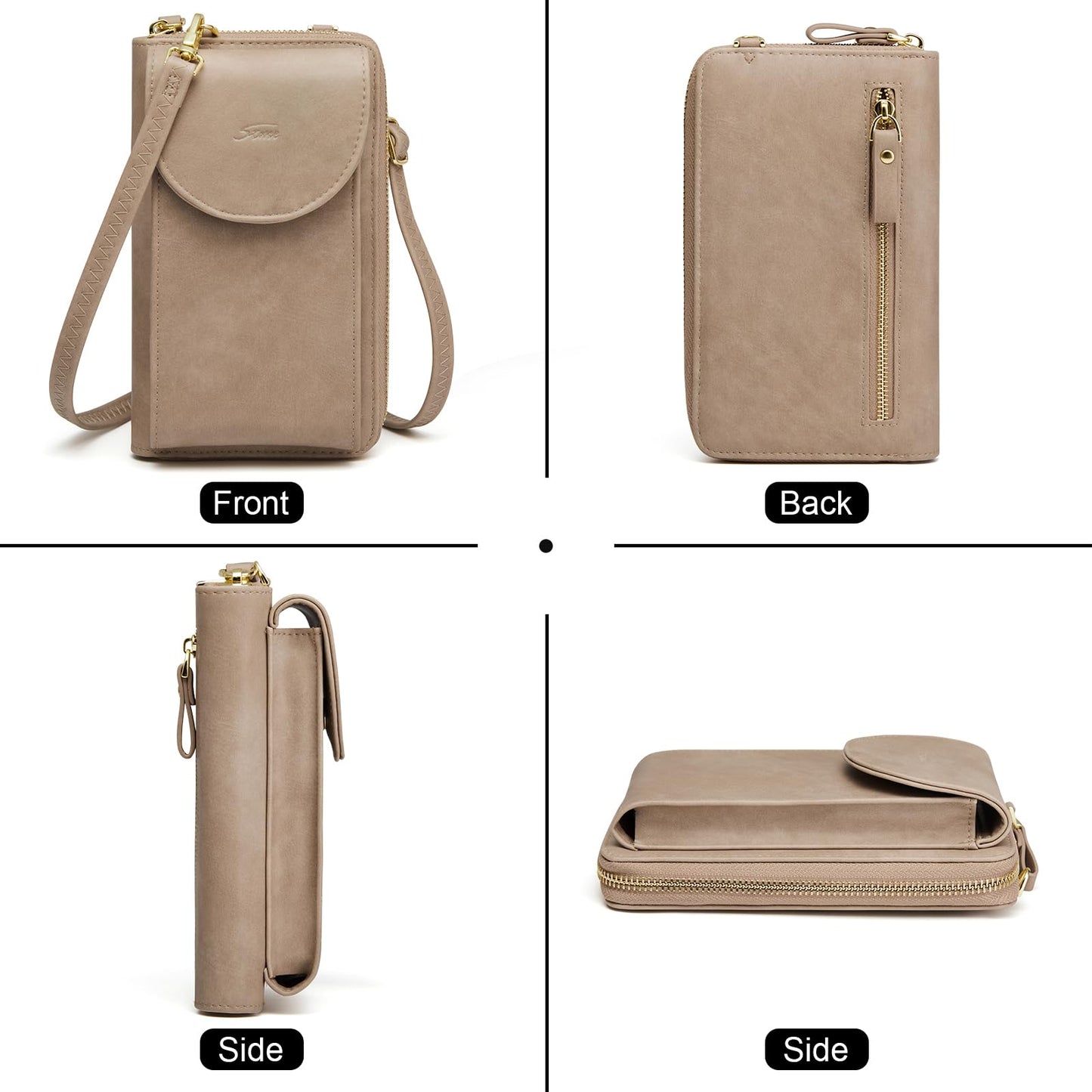 S-ZONE Small Crossbody Bags for Women Cell Phone Purse RFID Blocking Wallet Purses with Credit Card Slots