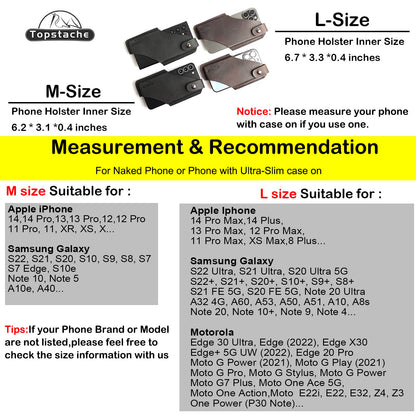 Topstache Leather Phone Holster with Belt Clip for iPhone 17/16/15 Pro Max & Plus - Magnetic Closure Cell Phone Case for Galaxy S25/S24 Ultra - Leather Belt Holder Loop Case, L,Darkbrown