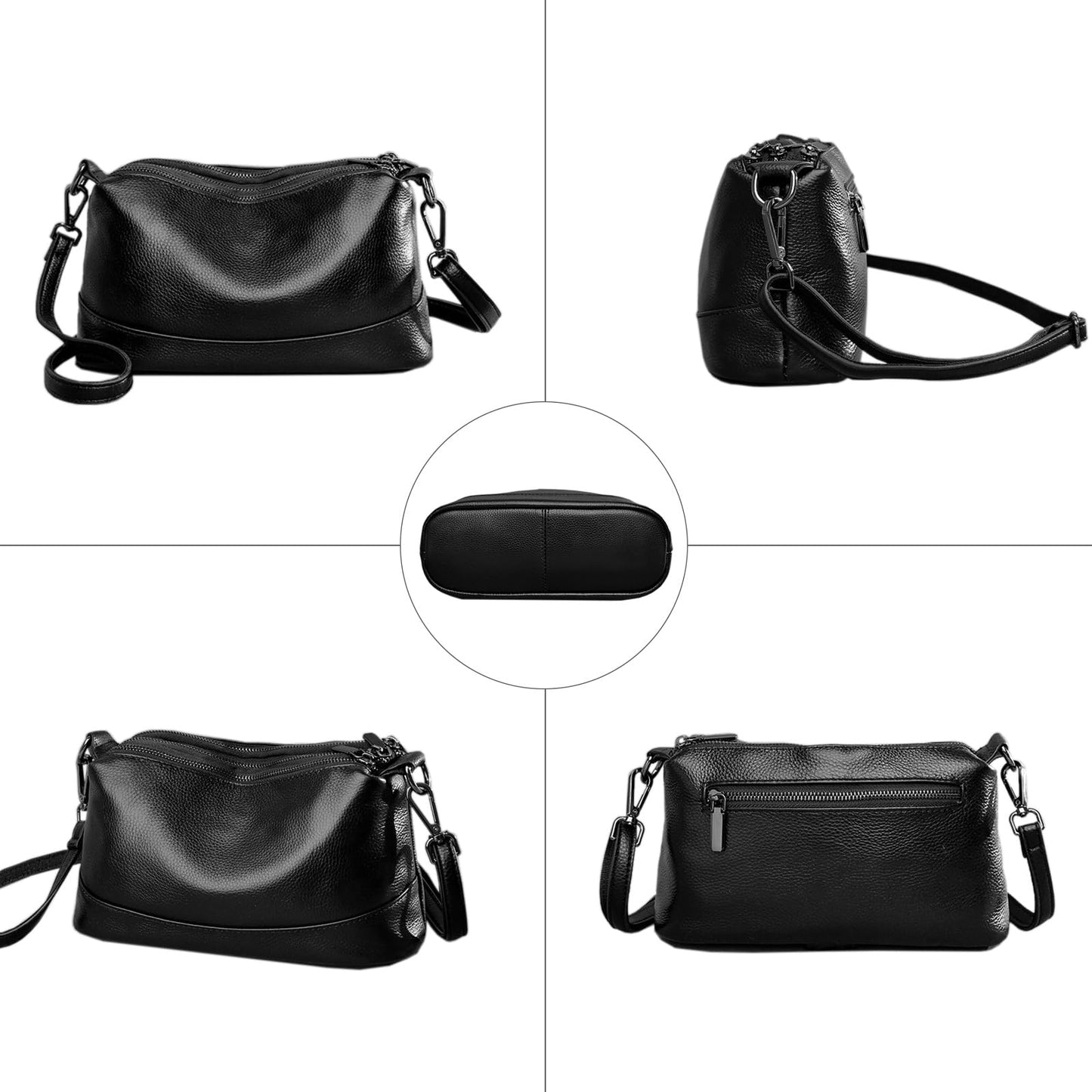Genuine Leather Purses for Women Crossbody Bags Small Shoulder Handbags Trendy Clutch Cross Body Phone Purses, Brown