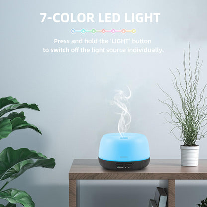 300ML Essential Oil Diffuser with 7-Color LED Lights and Remote Control, Modern Minimalist Design, High-Efficiency Ultrasonic Mist Aromatherapy Diffuser for Home