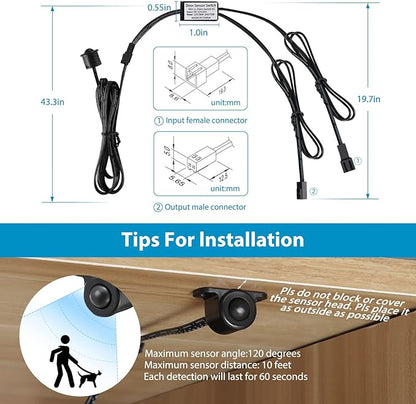 Litever LED Safe Light Kit. Human Motion Sensor Activated. 6 Slim LED Light Bars. Linkable Extendable Plug-in for Gun Safe, Locker, Closet, Showcase, in-Cabinet Under Counter Pantry. Daylight 5000K