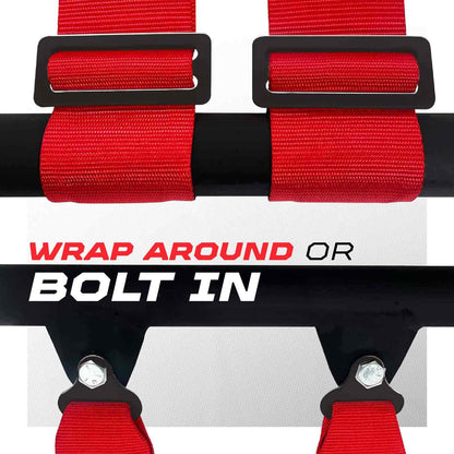1pc Red 3" 5 Point Harness SFI certified for Bucket Seat, Quick Release Race Latch, Racing Harness 5 point, Race Car, Off Road, UTV, RZR 5pt [6092]