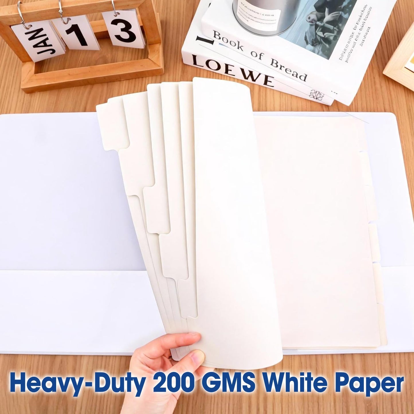 204 Pcs Binder Dividers with Tabs, 1/6 Cut Tabs, Dividers for 3 Ring Binder, Blank Write On Binder Dividers in 6 Tab Sets, Letter Size, 204 Dividers, 34 Sets, White