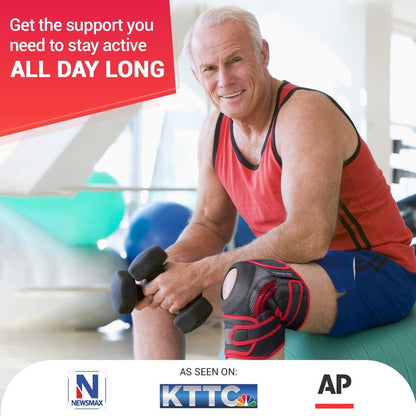 DR. BRACE ELITE Knee Brace with Side Stabilizers & Patella Gel Pads for Maximum Knee Pain Support and knee recovery for men and women-Please Check How To Size Video (Sunrise, Large)