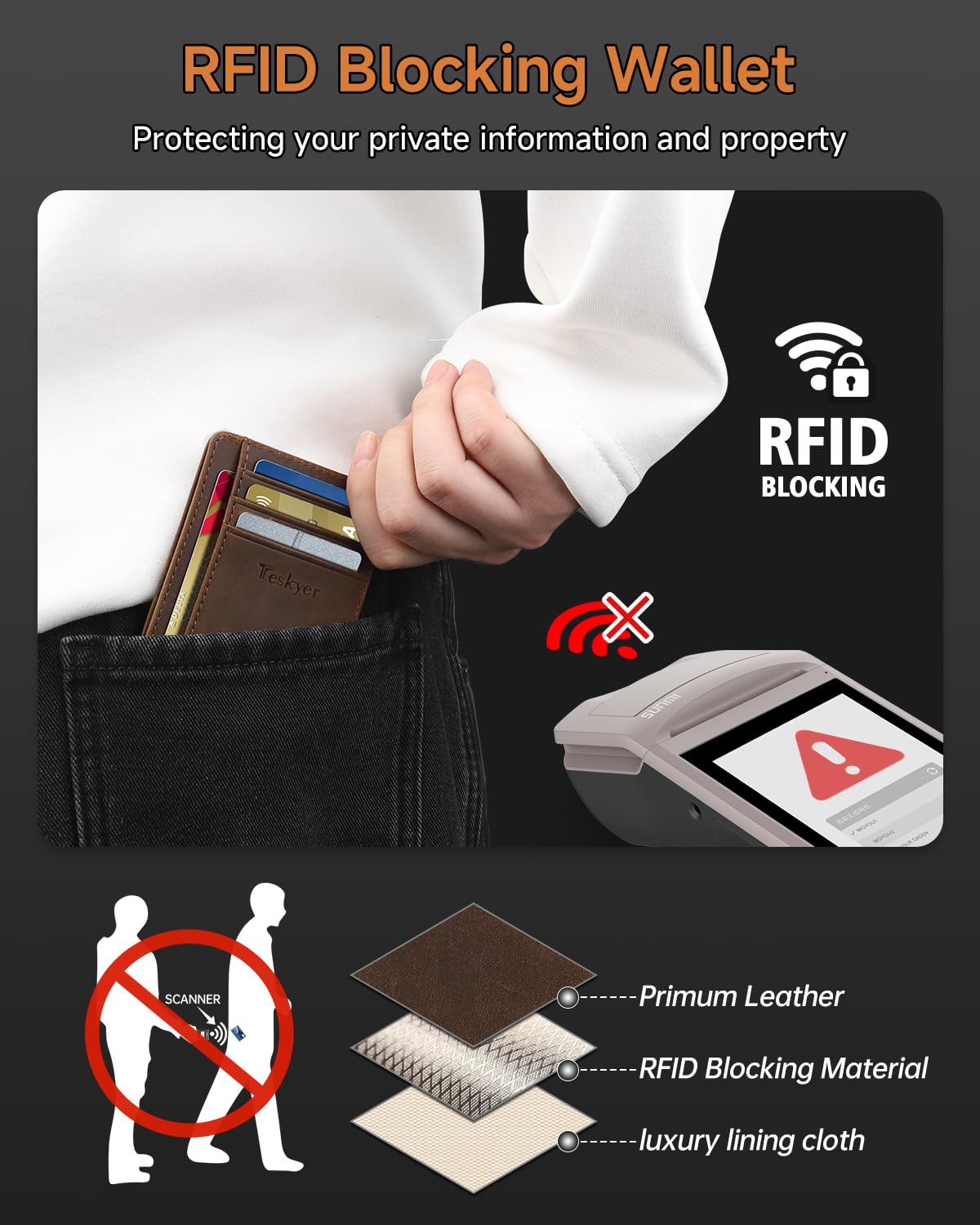 Teskyer Leather Gifts for Men, Premium Leather Gift Set with Slim Wallet, Travel Luggage Tag & Car Keychain, Elegant Gift Box for Father's Day, Birthday, Anniversary, Retirement & Graduation - Coffee