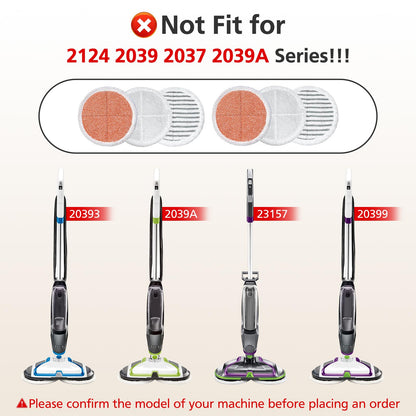 6 Pack 3897A / 3712 Rotating Steam Mop Pads Replacement for Bissell SpinWave SmartSteam Scrubbing Steam Mop Cleaner 【Models 3897A/3712 ONLY】, Washable Reuseable Refill Pads