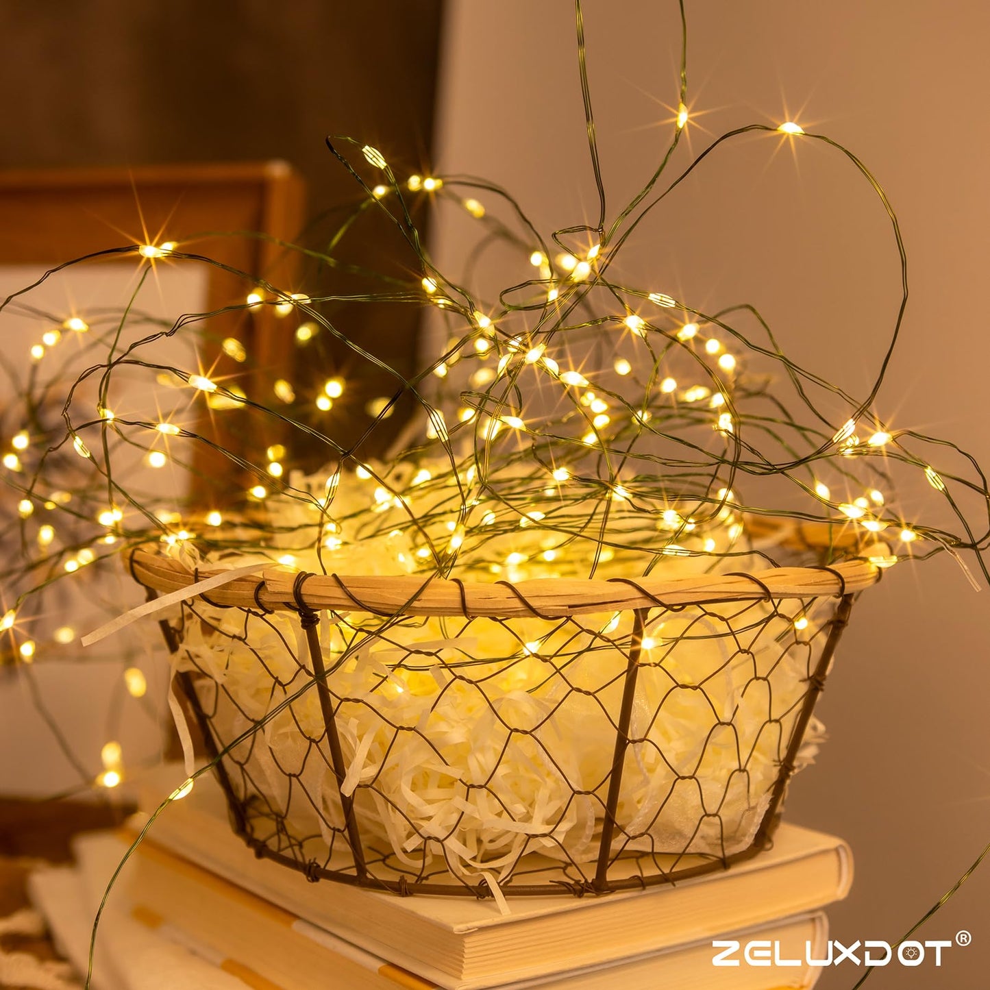 ZELUXDOT Fairy Lights Plug in,400FT 1200LEDs Waterproof Led String Lights,8 Modes Remote Twinkle Light for Outdoor Indoor Christmas Wedding Birthday Garden Party Decorations,Green Wire,Warm White