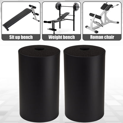 2Pcs Leg Extension Pad Replacement 7 Inch Foot Foam Roller for Weight Bench, PEC Deck, PU High Density Sponge Cover for Home Gym Workout Legs Training Accessories Used for Inversion Table Sit Ups Tube
