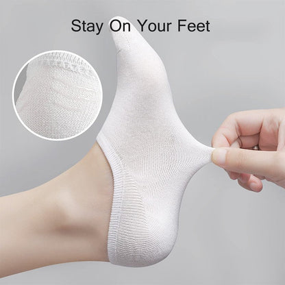 BERING No Show Socks Womens Non Slip for Flats Slip On Sneakers Footies Low Cut Ankle Short, Black/White/Grey, Size 6-9, 6 Pairs