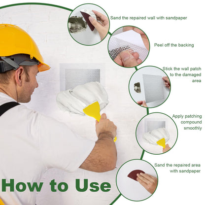 OTRANTO Drywall Repair Kit, 11 Pcs Drywall Patch, Dry Wall Web Repair Patch Kits for Holes, Plaster Sheetrock Repair Patching Kit with Scraper and Sandpaper