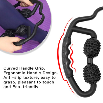 Muscle Roller, Trigger Point Muscle Roller for Calves, Leg, Arms, Tennis Elbow and Golfer Elbow, Foam Roller Deep Massage Tool for Relieve Muscle Soreness, Stiffness and Tight Muscles (Black)