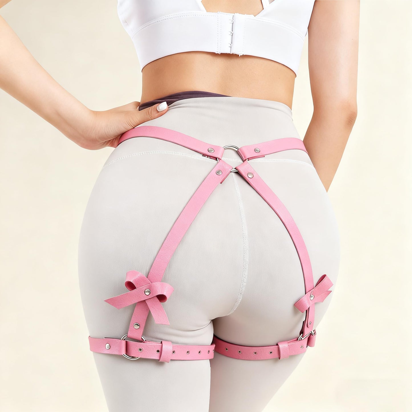BAQOEYII punk leather thigh straps,Punk Leather Thigh Harness, women's and girls' jewelry belt body chains for Halloween