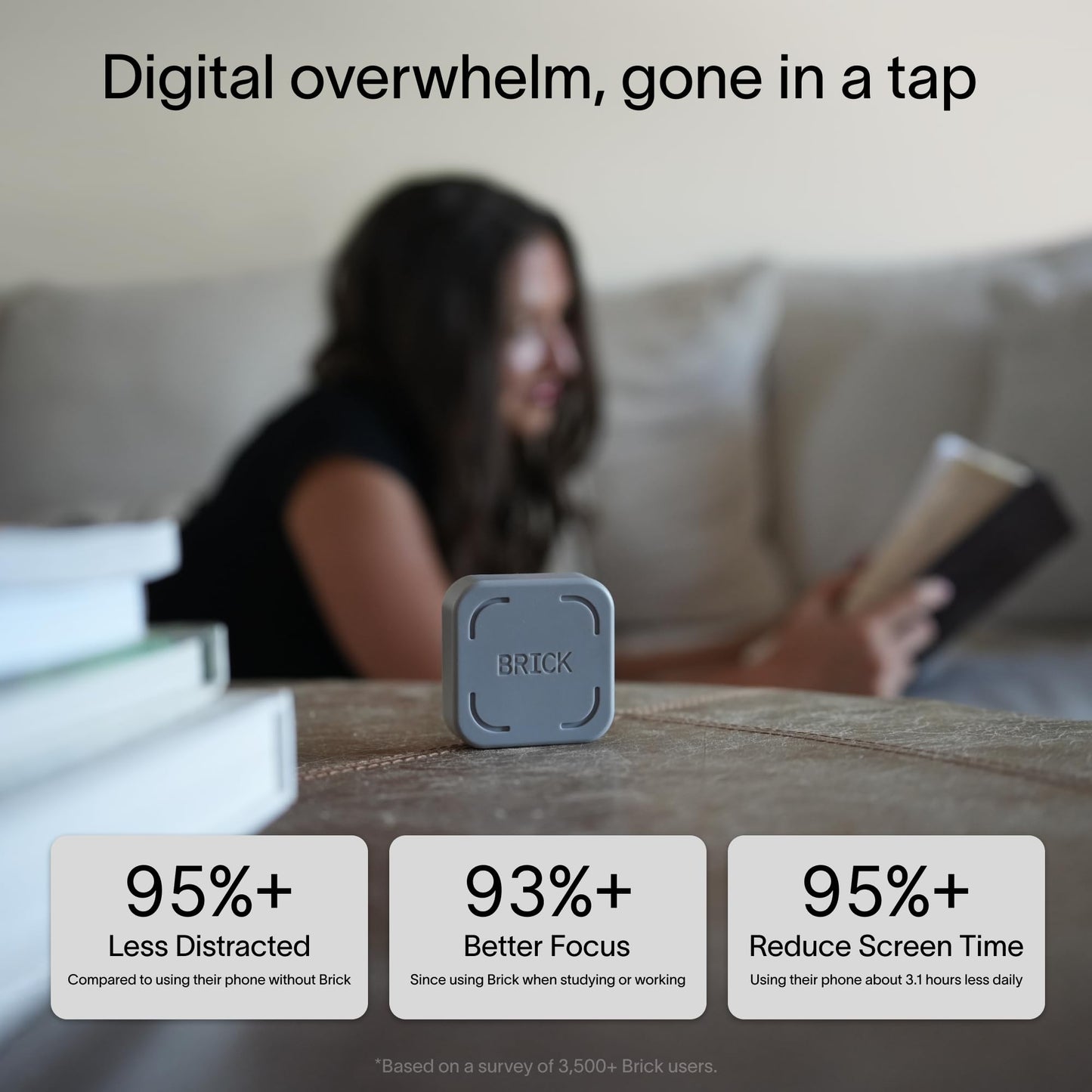 The Brick Phone Access Blocker Device for Cell Phones - Subscription-Free Phone Lock, Limits Smartphone Access, Reduces Screen Time & Improves Focus - High-Grade Magnet & Anti-Slip Silicone