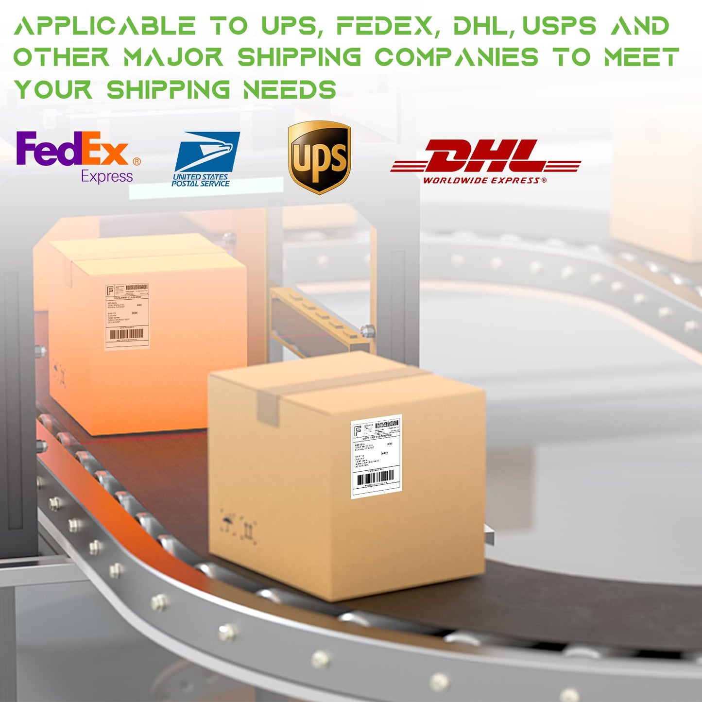 MFLABEL 4x6 Direct Thermal Shipping Labels - 4 Rolls of 450 Labels/Roll, Compatible with Zebra 2844/ZP450/ZP500/ZP505, USPS/FedEx/UPS/Amazon Shipping, Smudge-Resistant & Permanent Adhesive